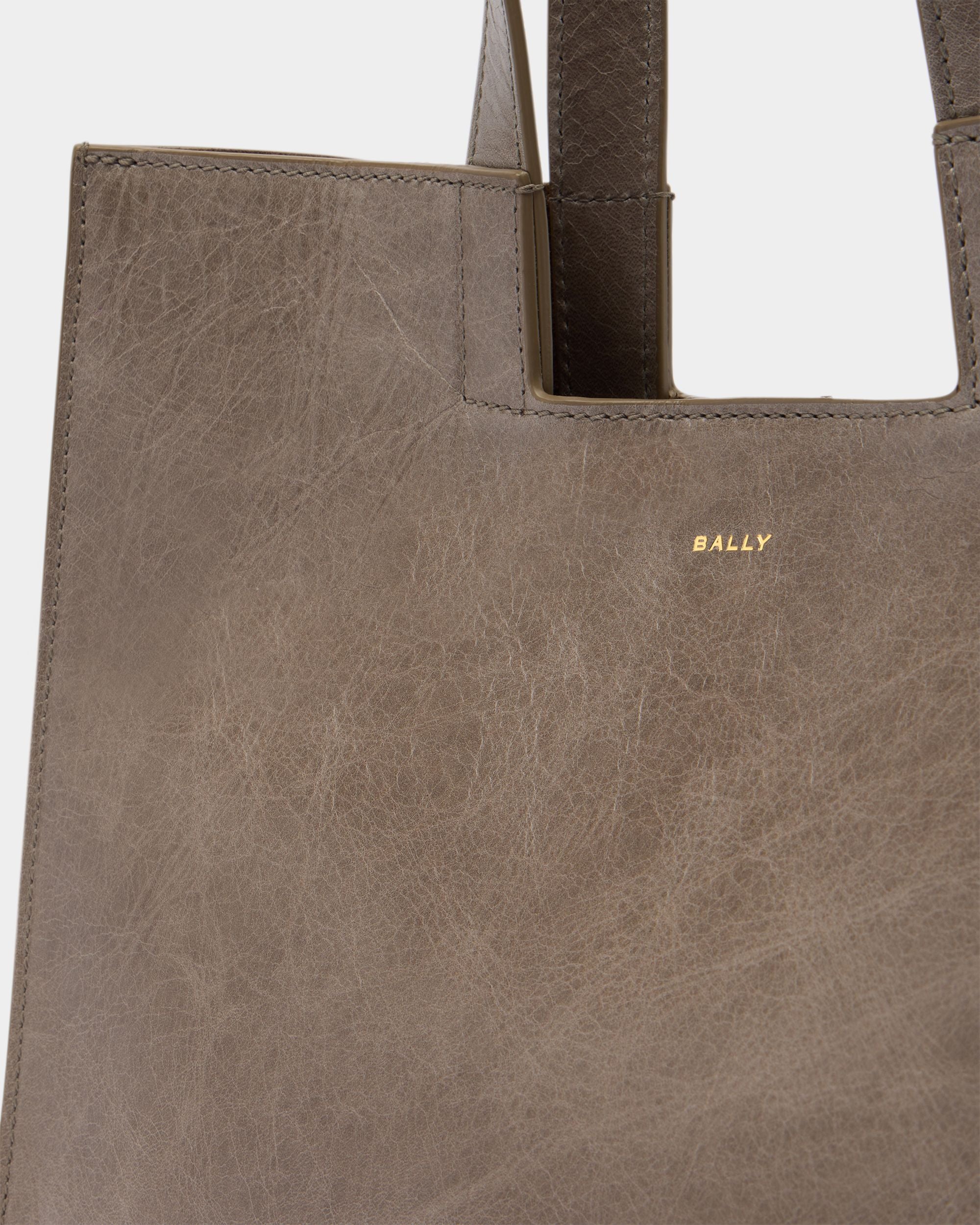 Easy Bally Tote Bag in Taupe Leather - Image 5