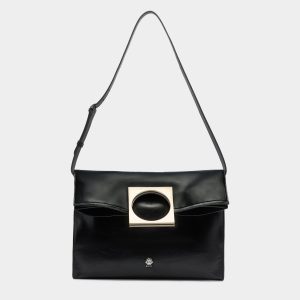 Anni Foldable Tote in Black Leather