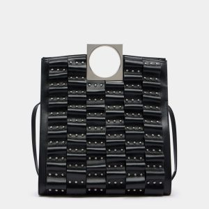 Anni Tote in Black Leather with Studs