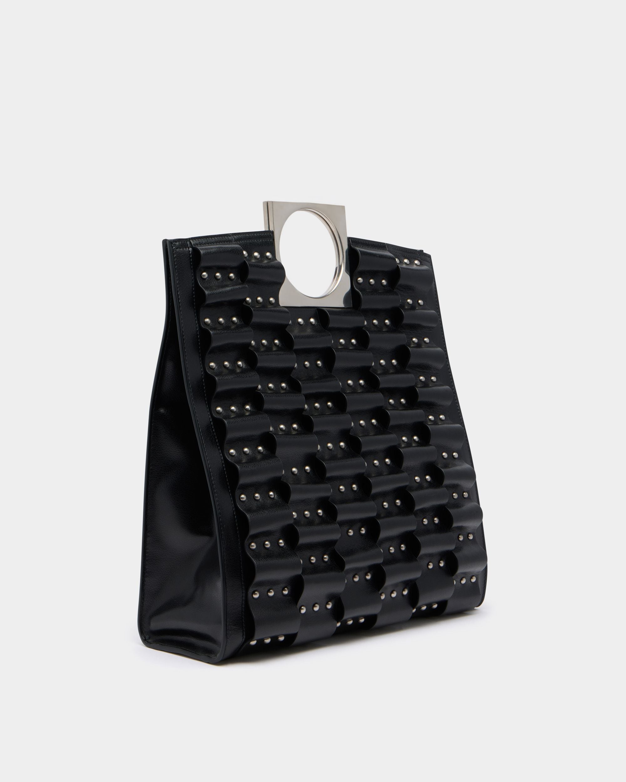Anni Tote in Black Leather with Studs - Image 4