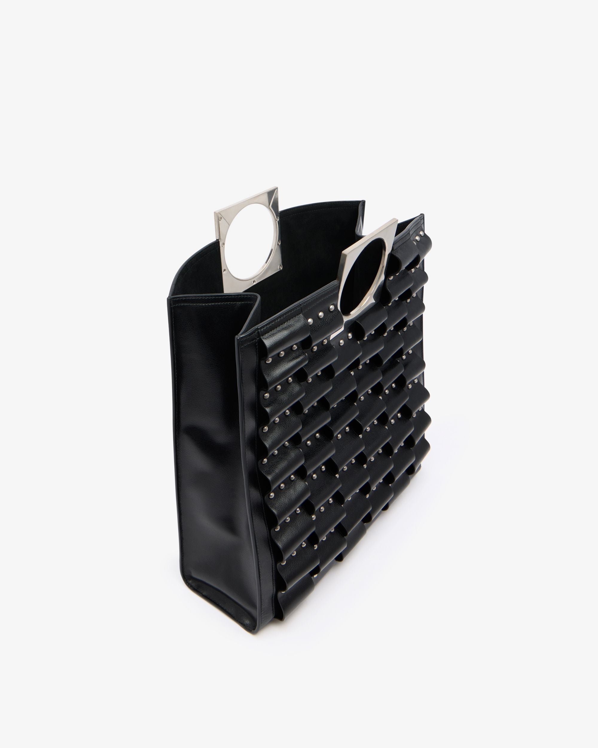 Anni Tote in Black Leather with Studs - Image 5