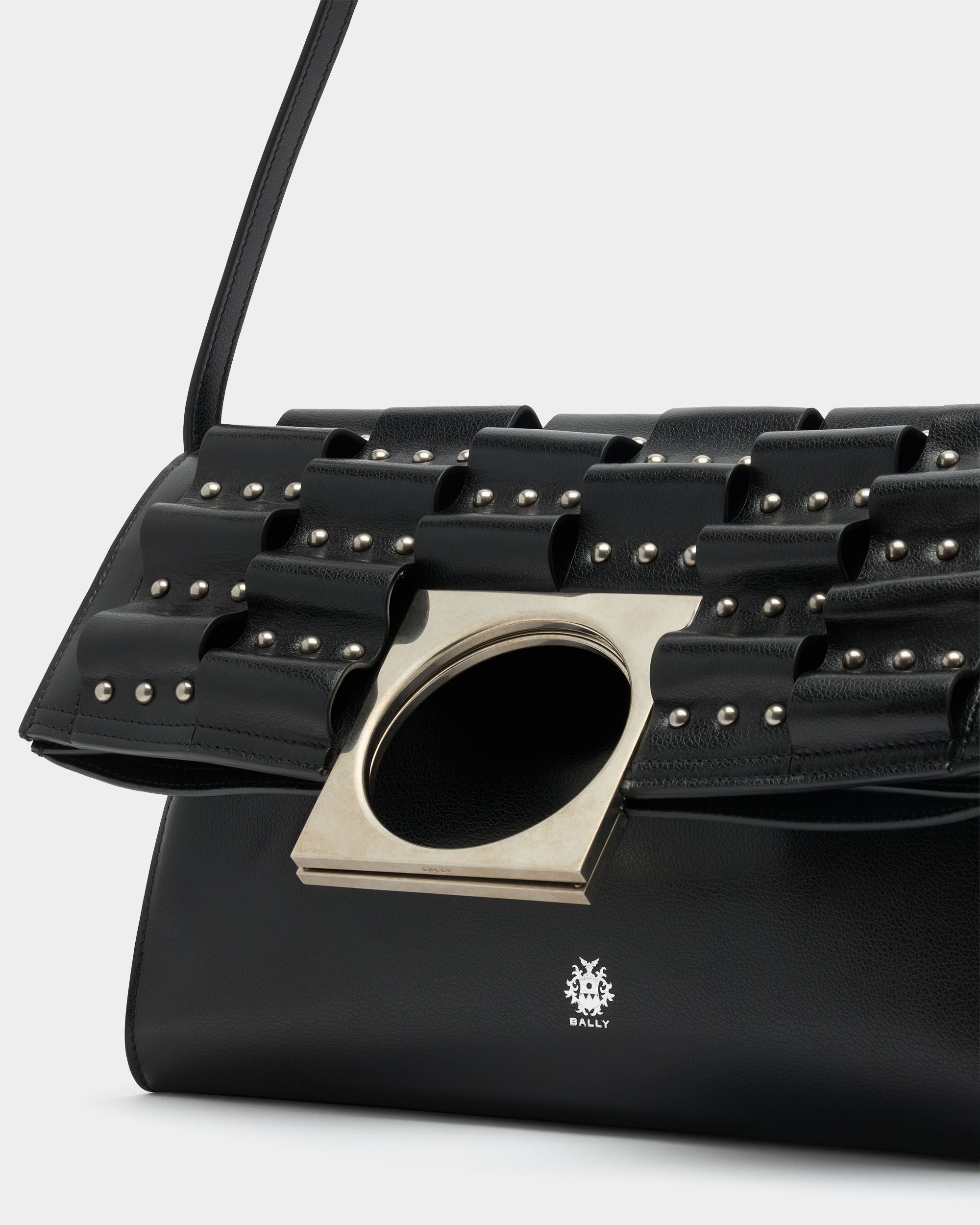 Anni Tote in Black Leather with Studs - Image 7