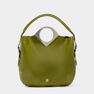 Anni Shoulder Bag in Matcha Green Leather
