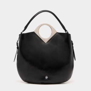 Anni Shoulder Bag in Black Leather