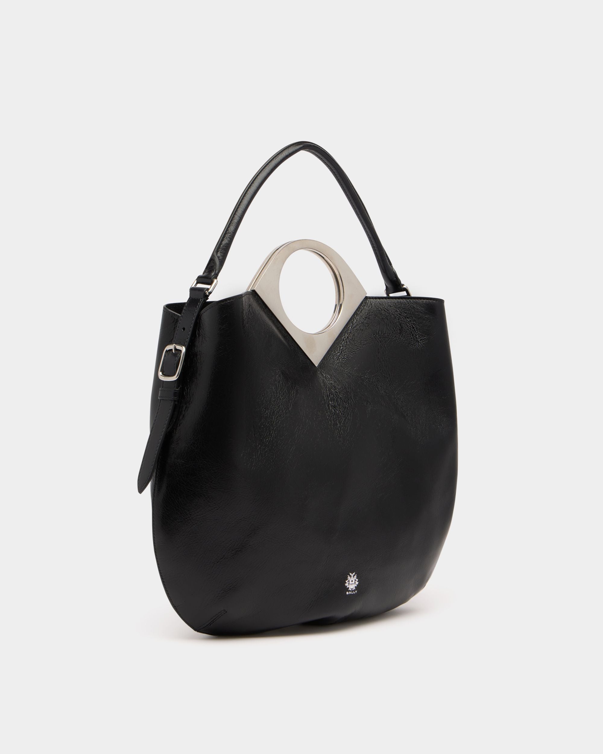 Anni Shoulder Bag in Black Leather - Image 3