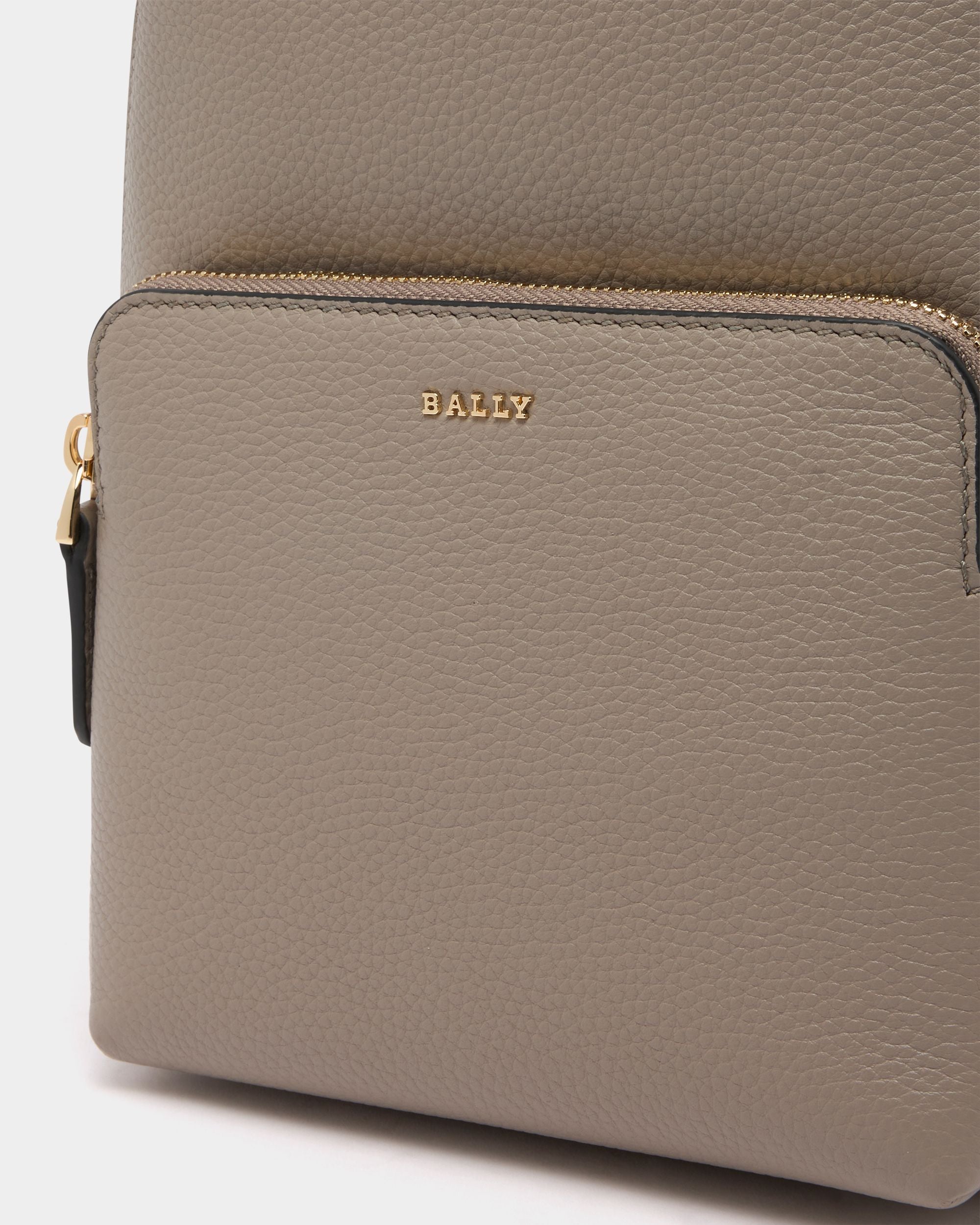 Mini Backpack in Taupe Grained Leather - Image 5