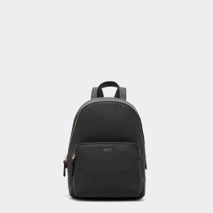 Mini Backpack in Black Grained Leather