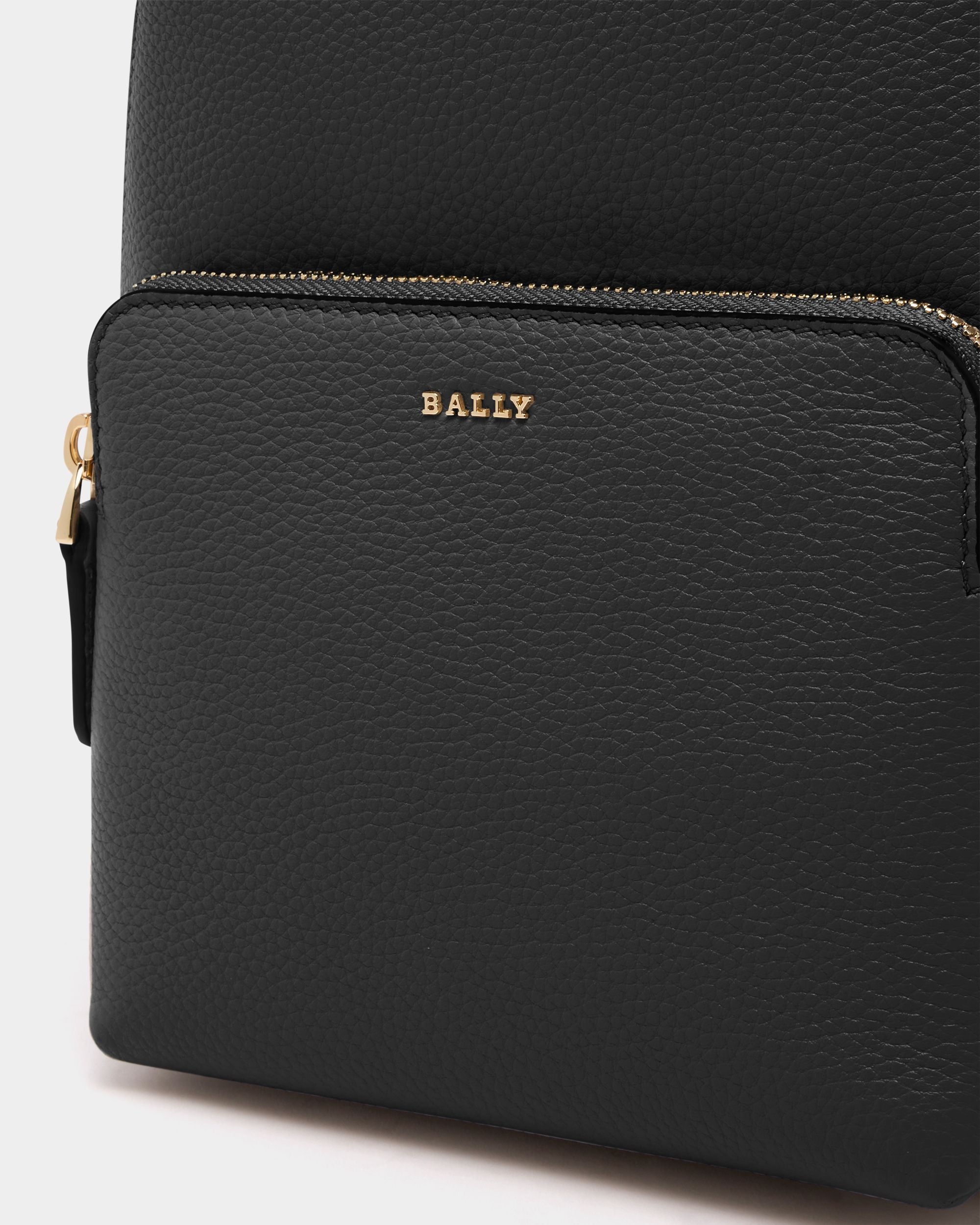 Mini Backpack in Black Grained Leather - Image 5