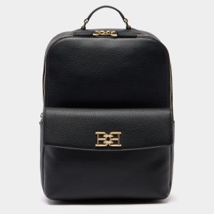 Backpack in Black Grained Leather