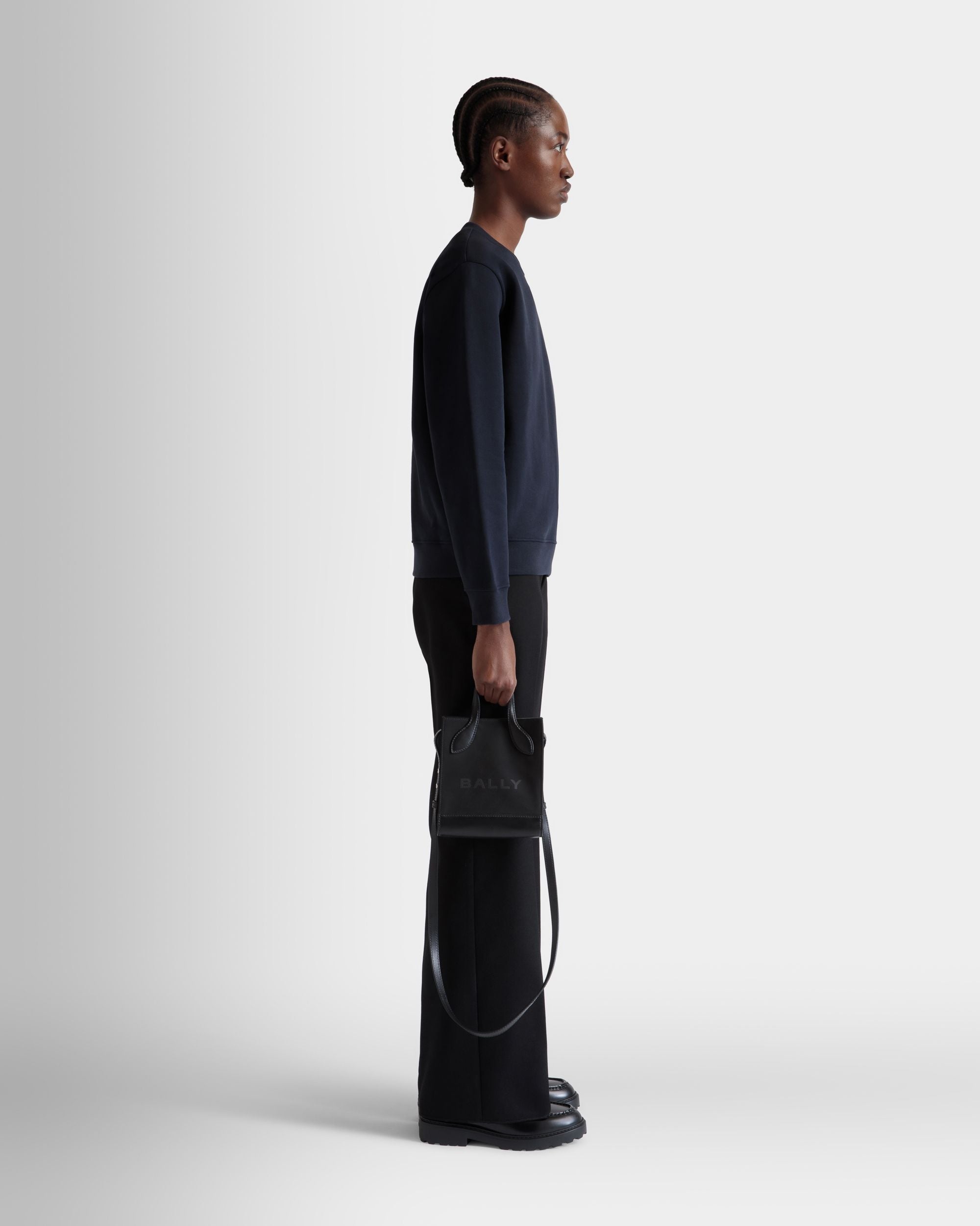 Bar Mini Tote Bag In Black Nylon And Leather - Image 2