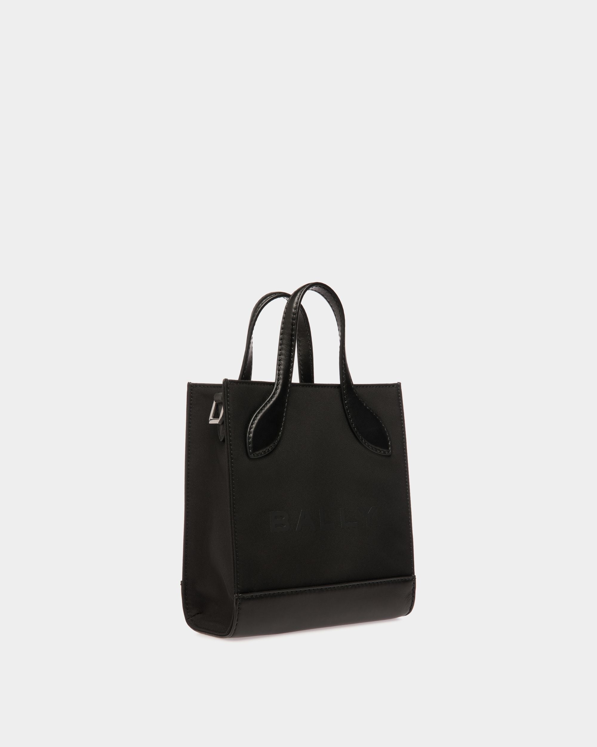 Bar Mini Tote Bag In Black Nylon And Leather - Image 4