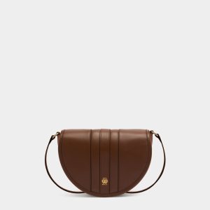 Signature Crossbody Bag in Brown Leather