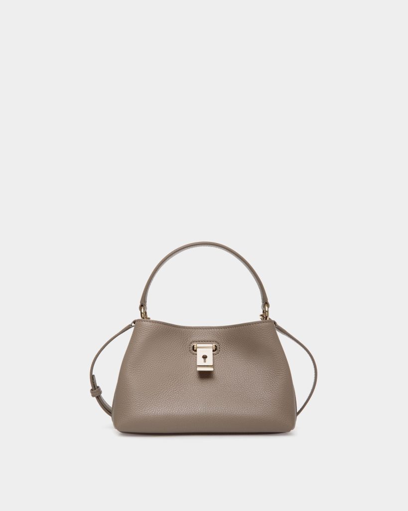 Lock Me Minibag in Taupe Grained Leather