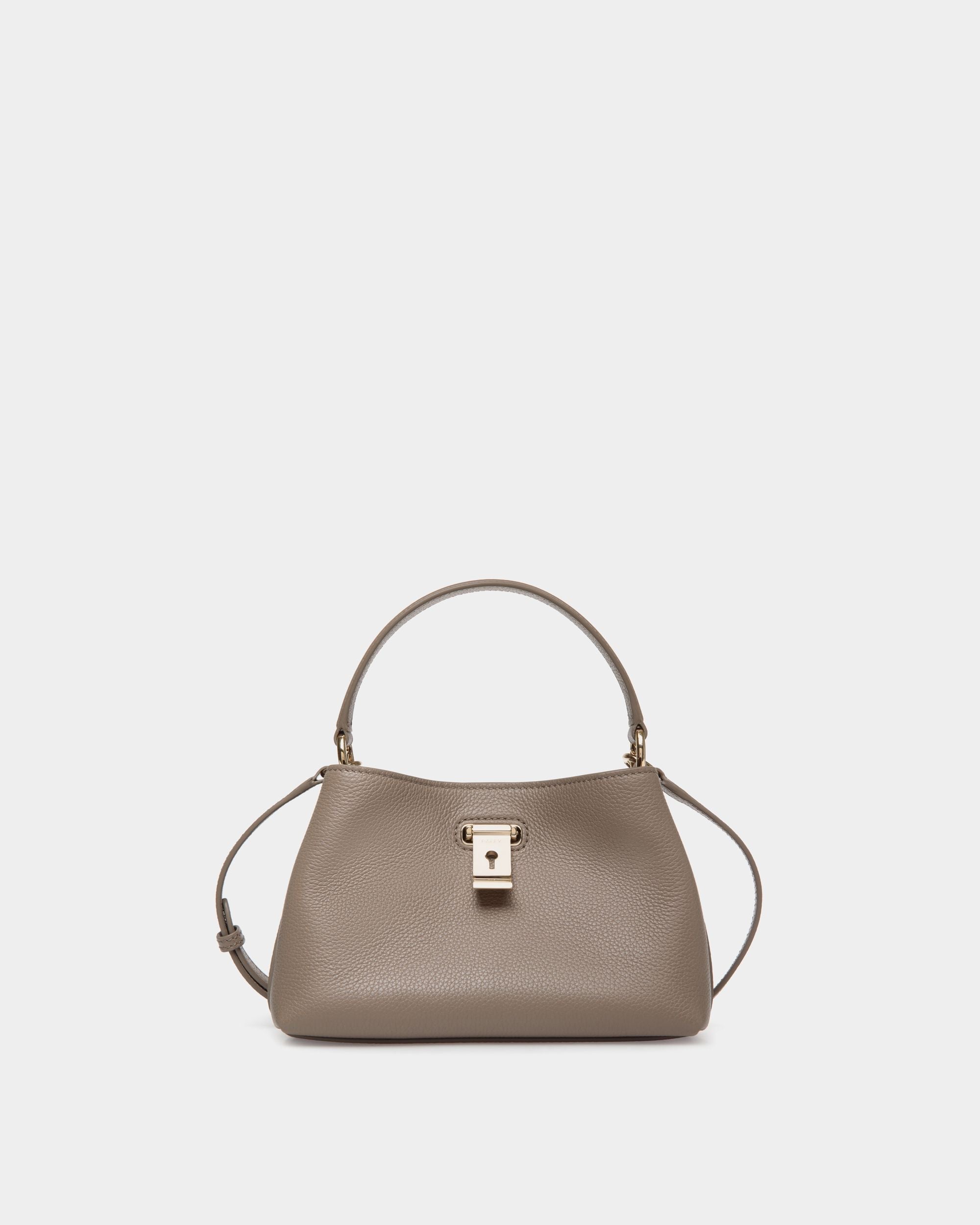 Lock Me Minibag in Taupe Grained Leather