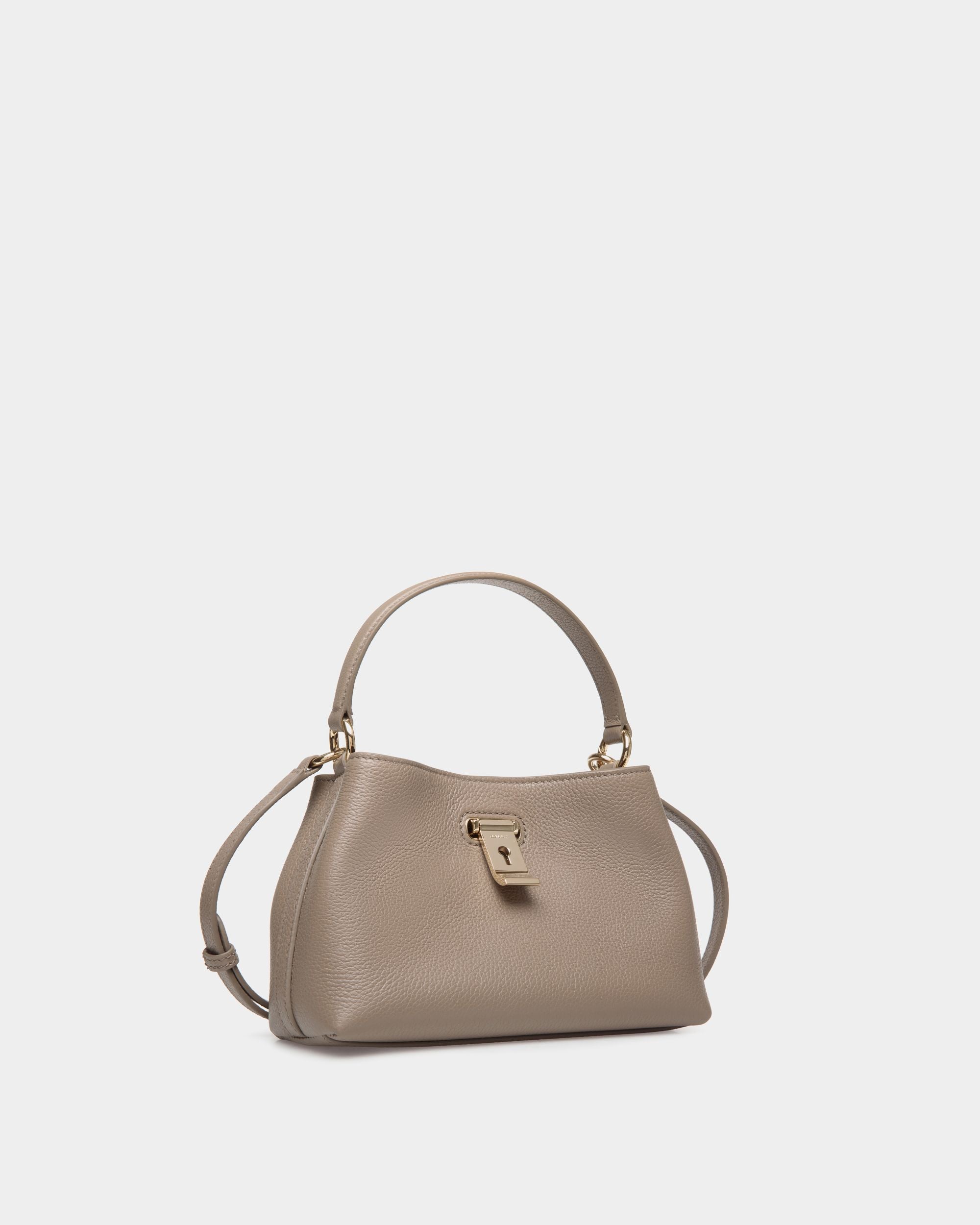 Lock Me Minibag in Taupe Grained Leather - Image 3