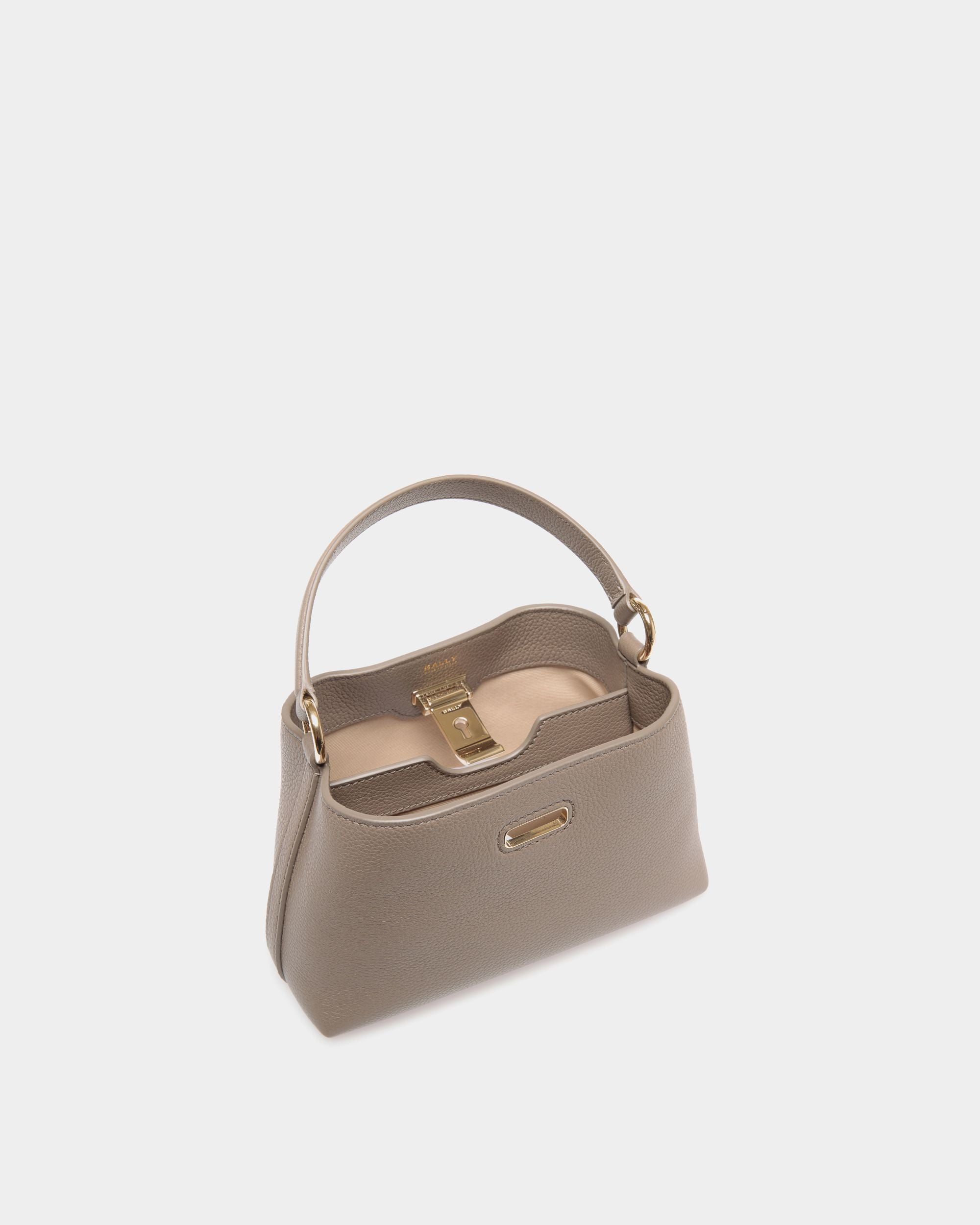Lock Me Minibag in Taupe Grained Leather - Image 4