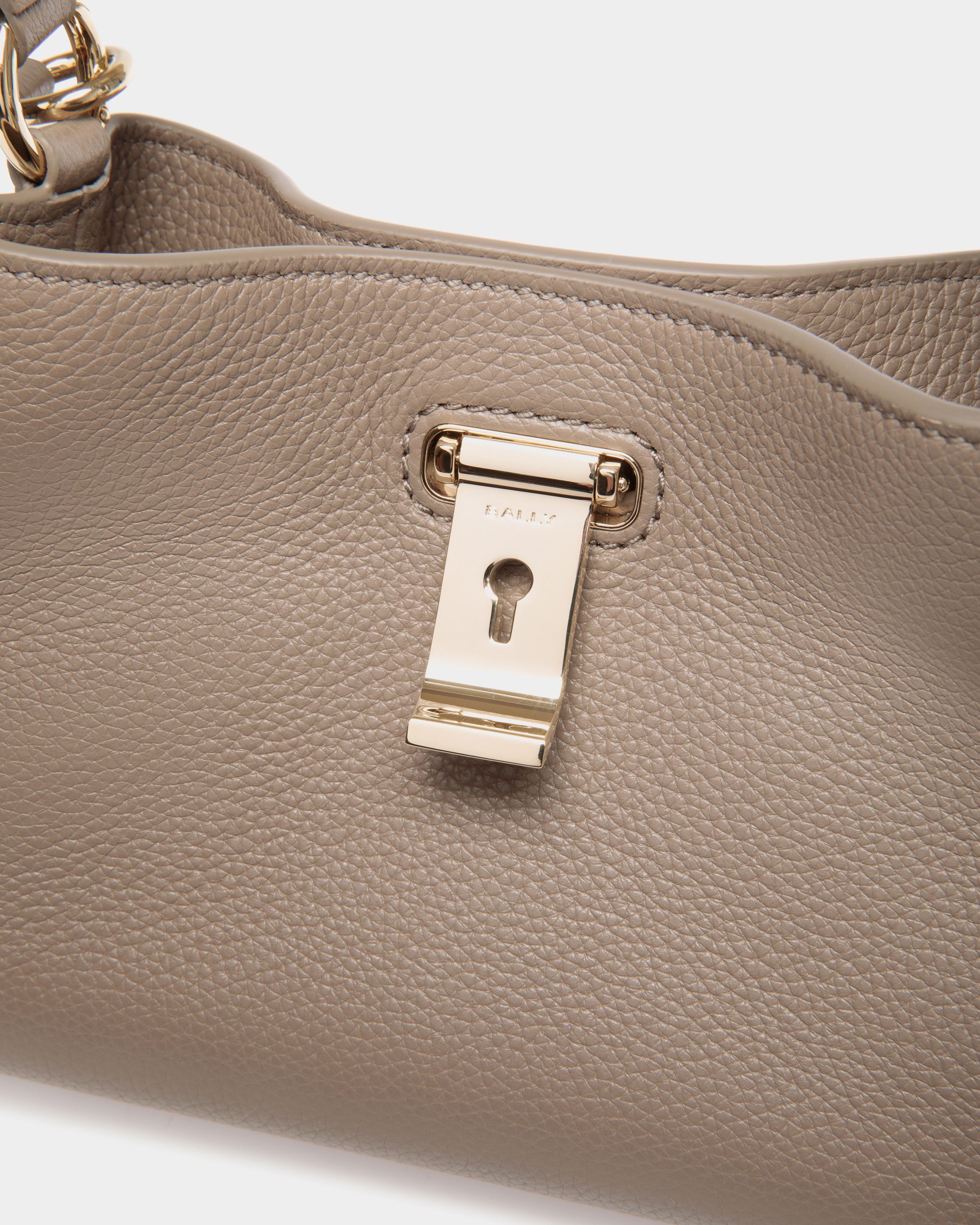 Lock Me Minibag in Taupe Grained Leather - Image 5