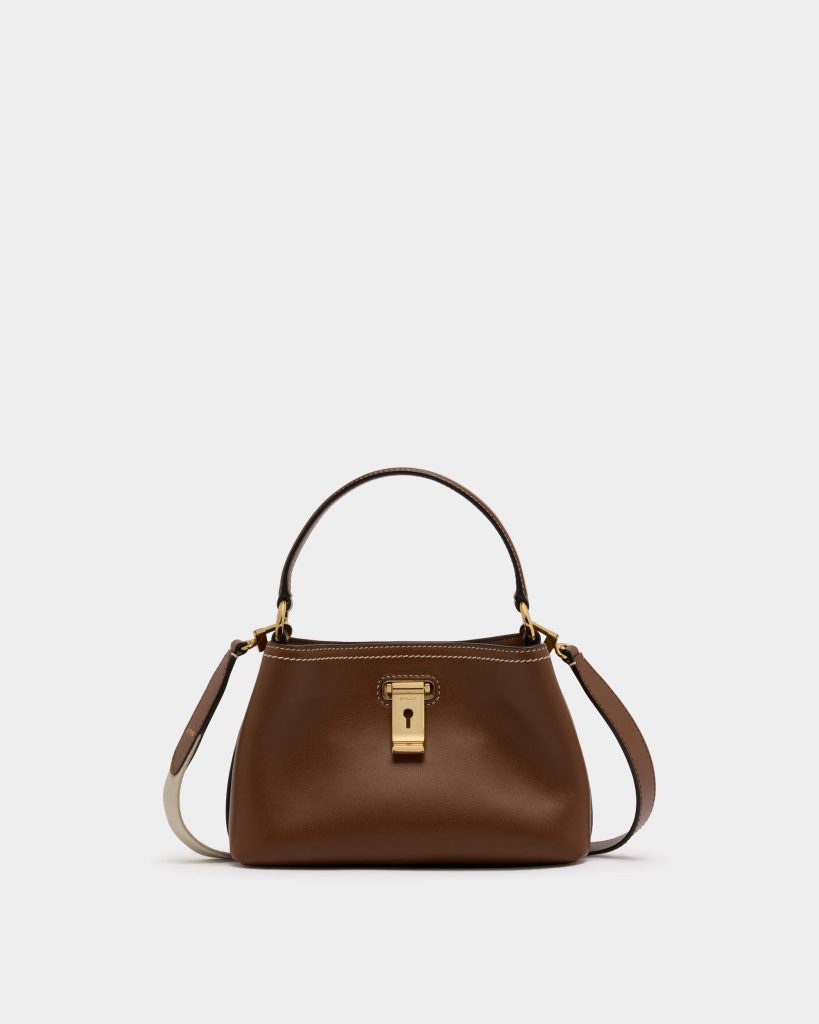 Lock Me Minibag in Brown Leather
