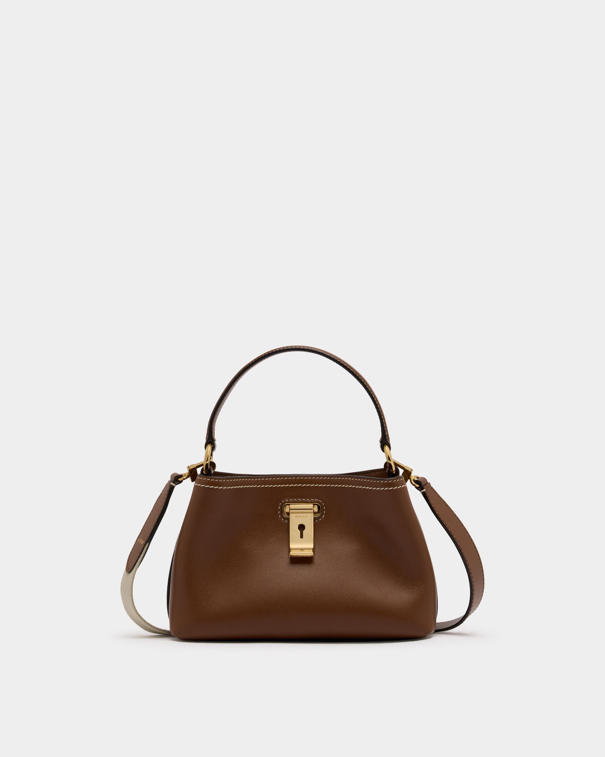 Lock Me Minibag in Brown Leather