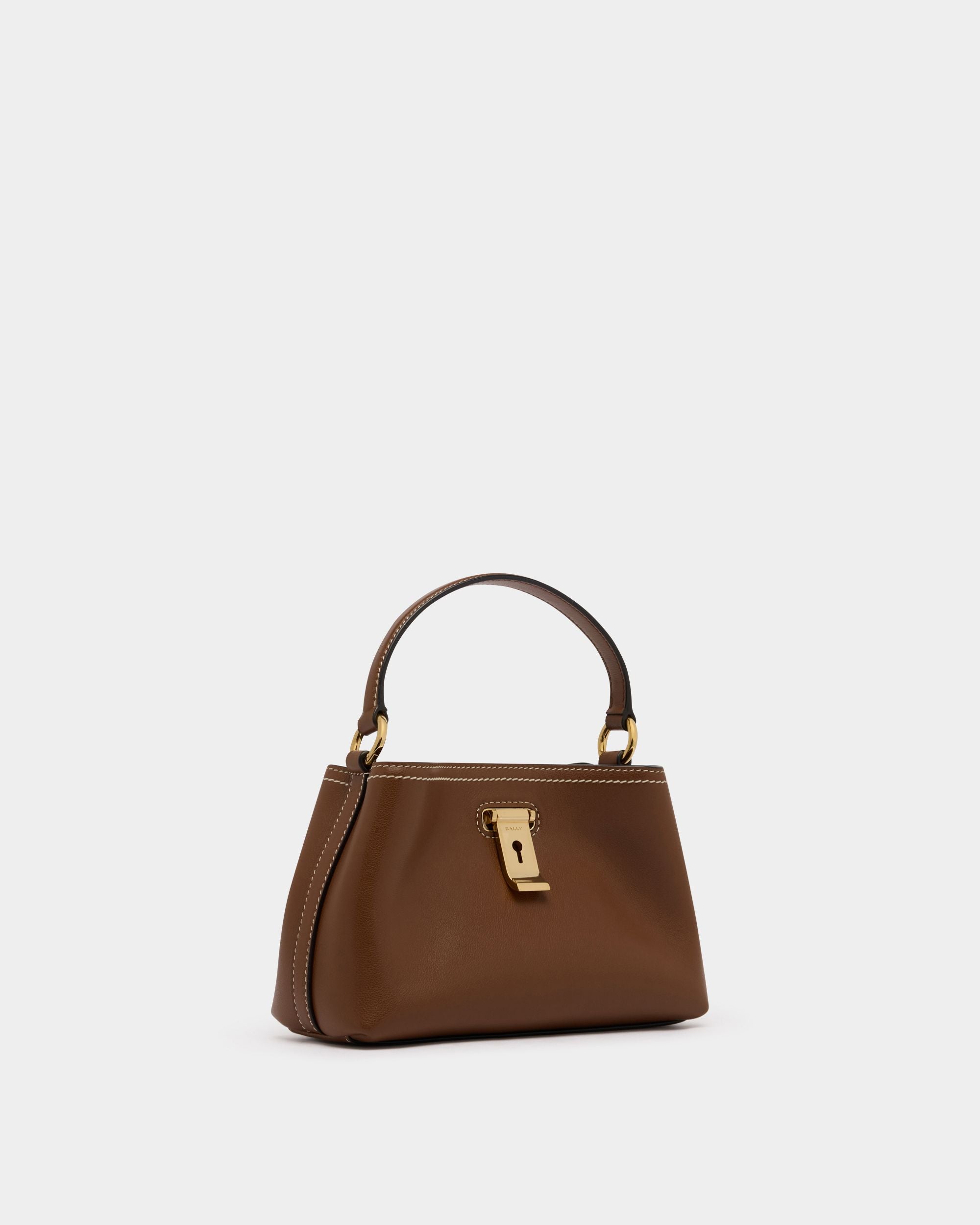 Lock Me Minibag in Brown Leather - Image 4