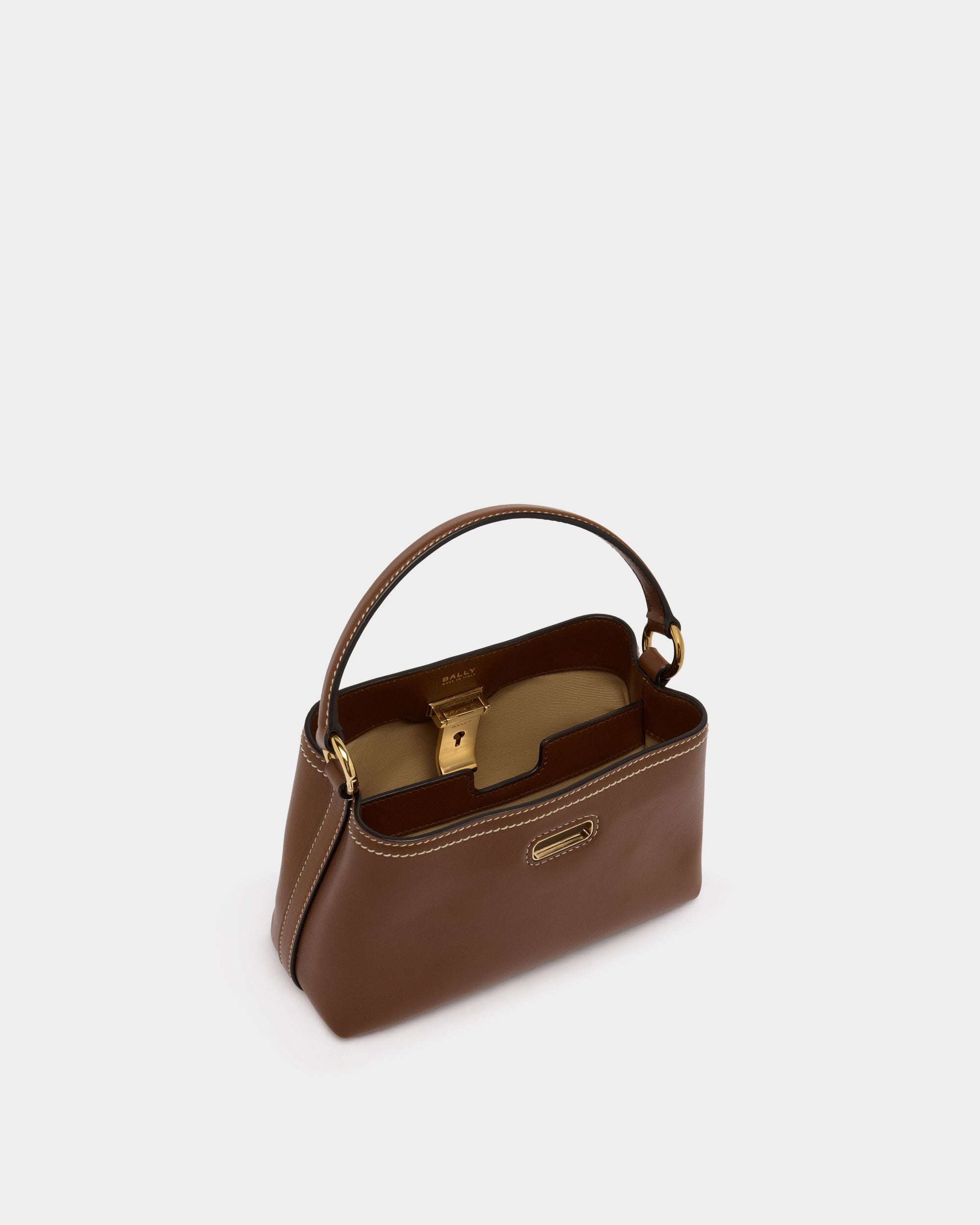 Lock Me Minibag in Brown Leather - Image 5