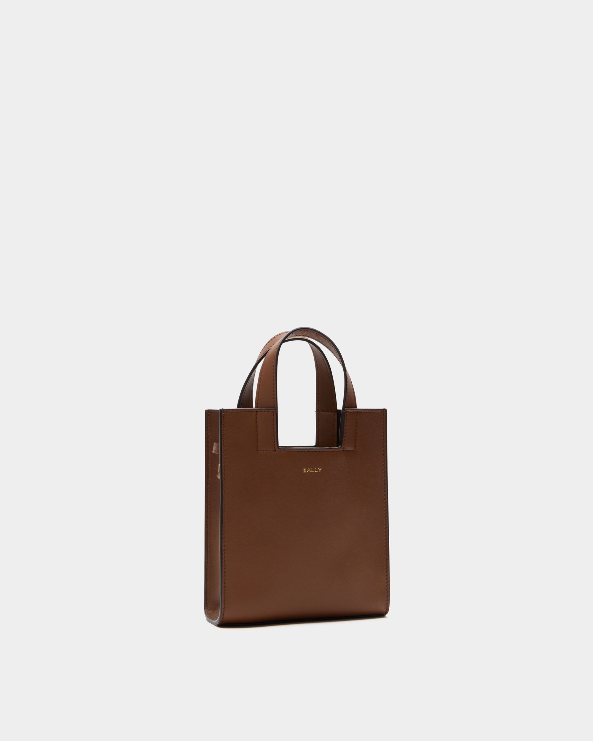 Easy Bally Small Tote Bag in Brown Leather - Image 4