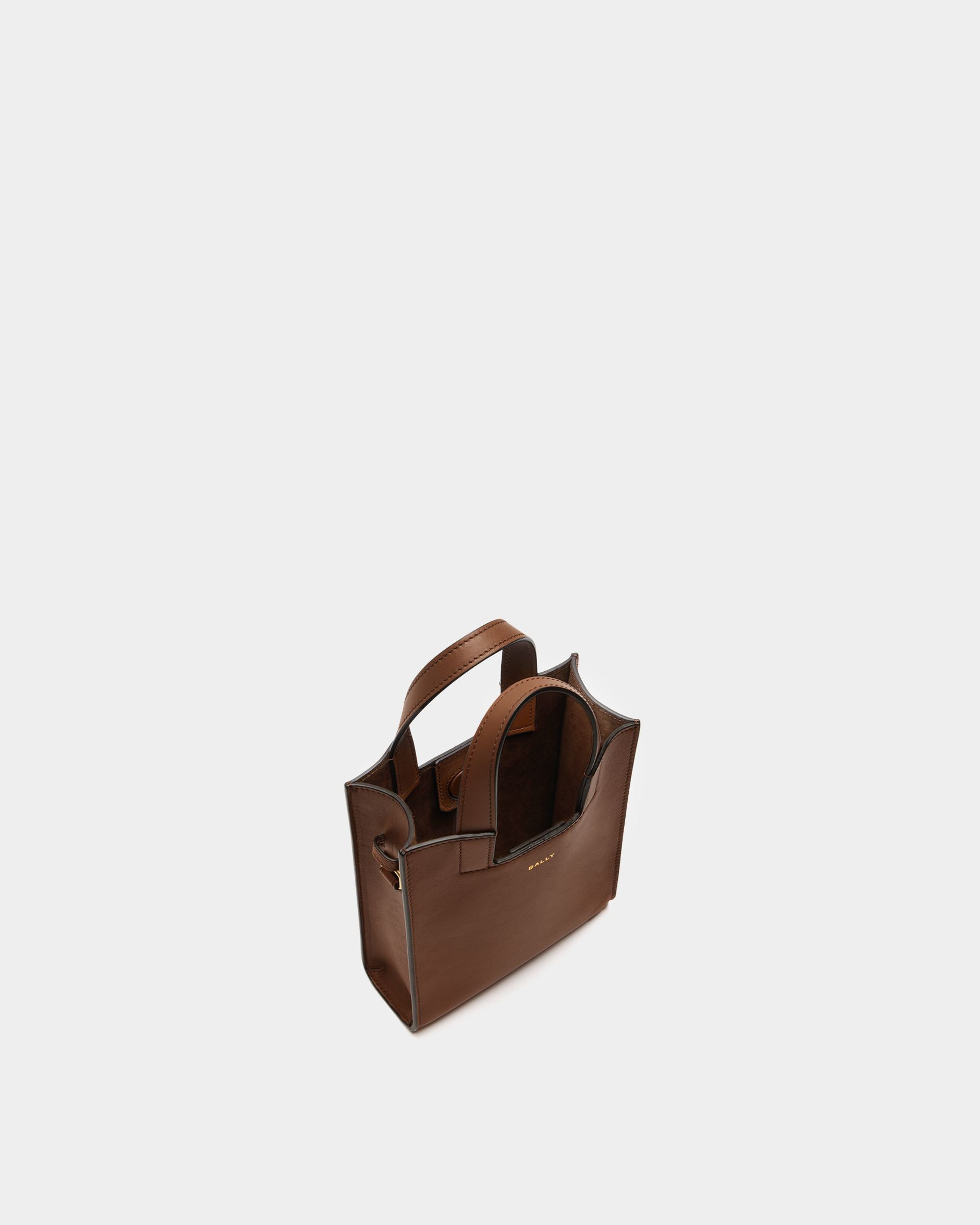 Easy Bally Small Tote Bag in Brown Leather - Image 5