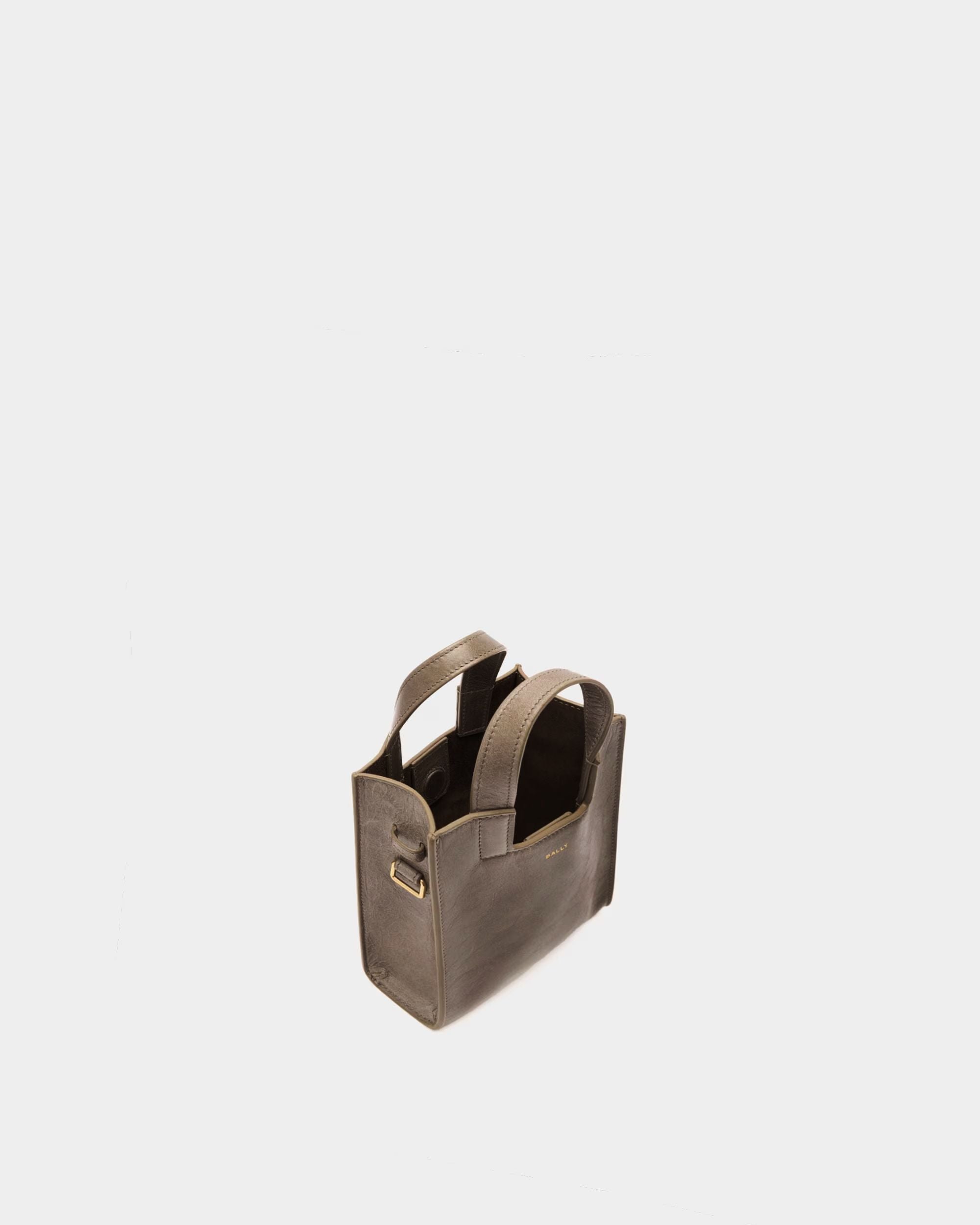 Easy Bally Small Tote Bag in Taupe Leather - Image 5
