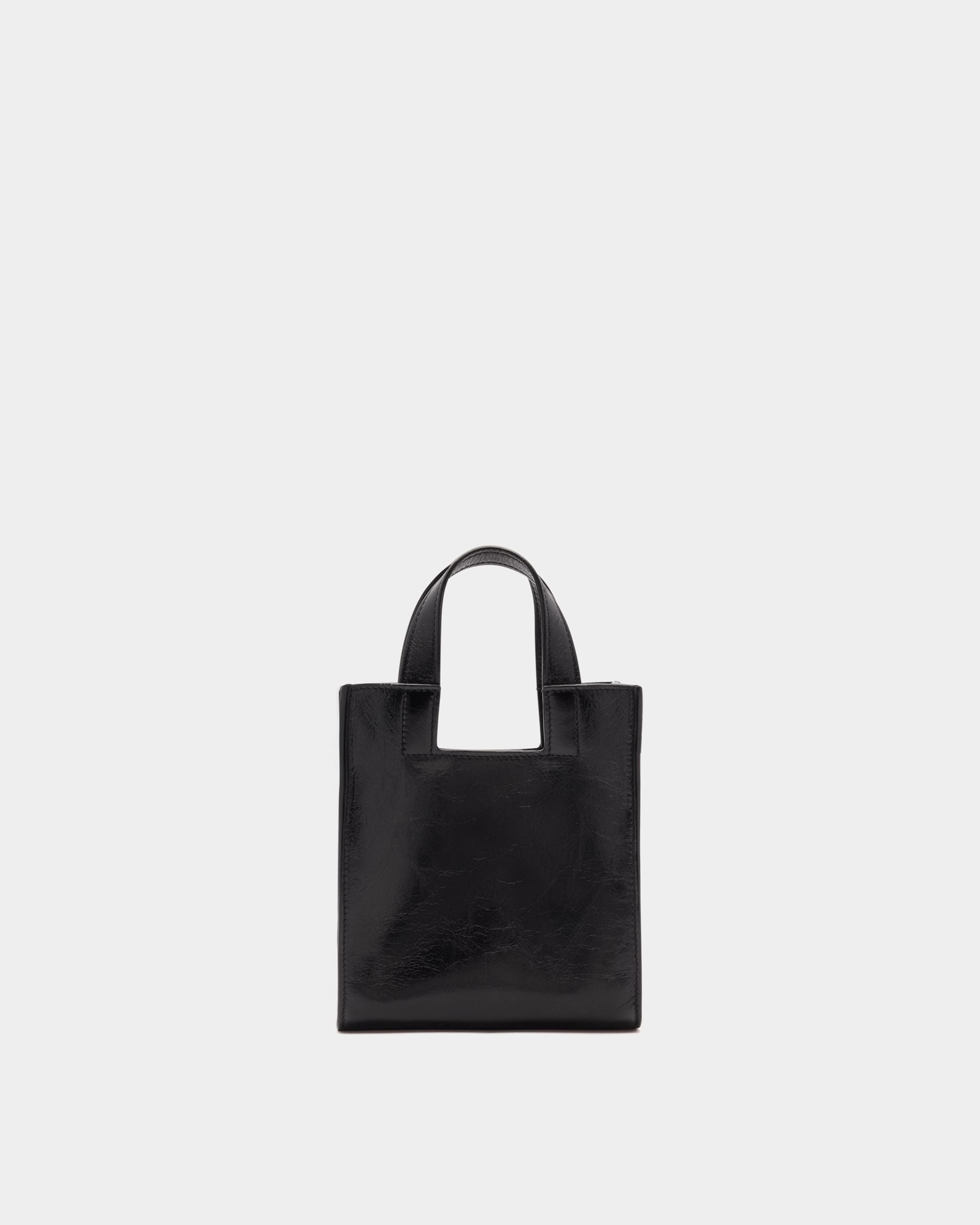 Easy Bally Small Tote Bag in Black Leather - Image 3