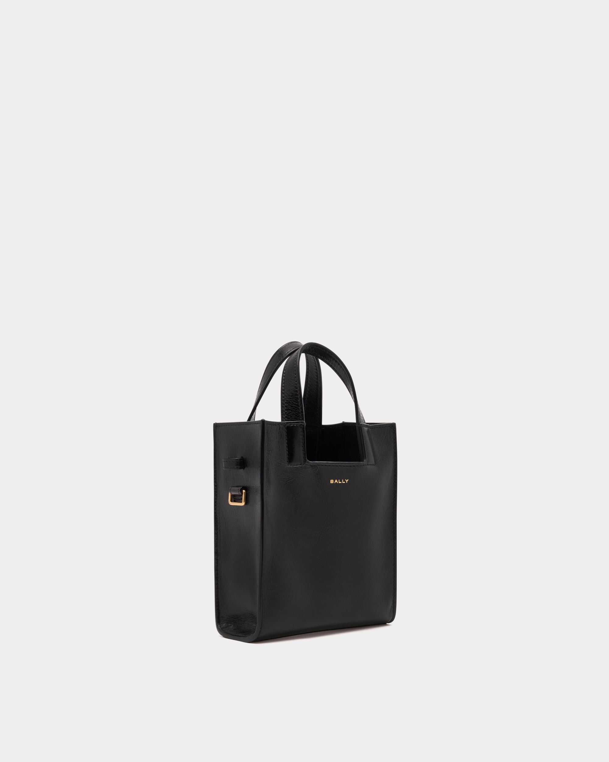 Easy Bally Small Tote Bag in Black Leather - Image 4