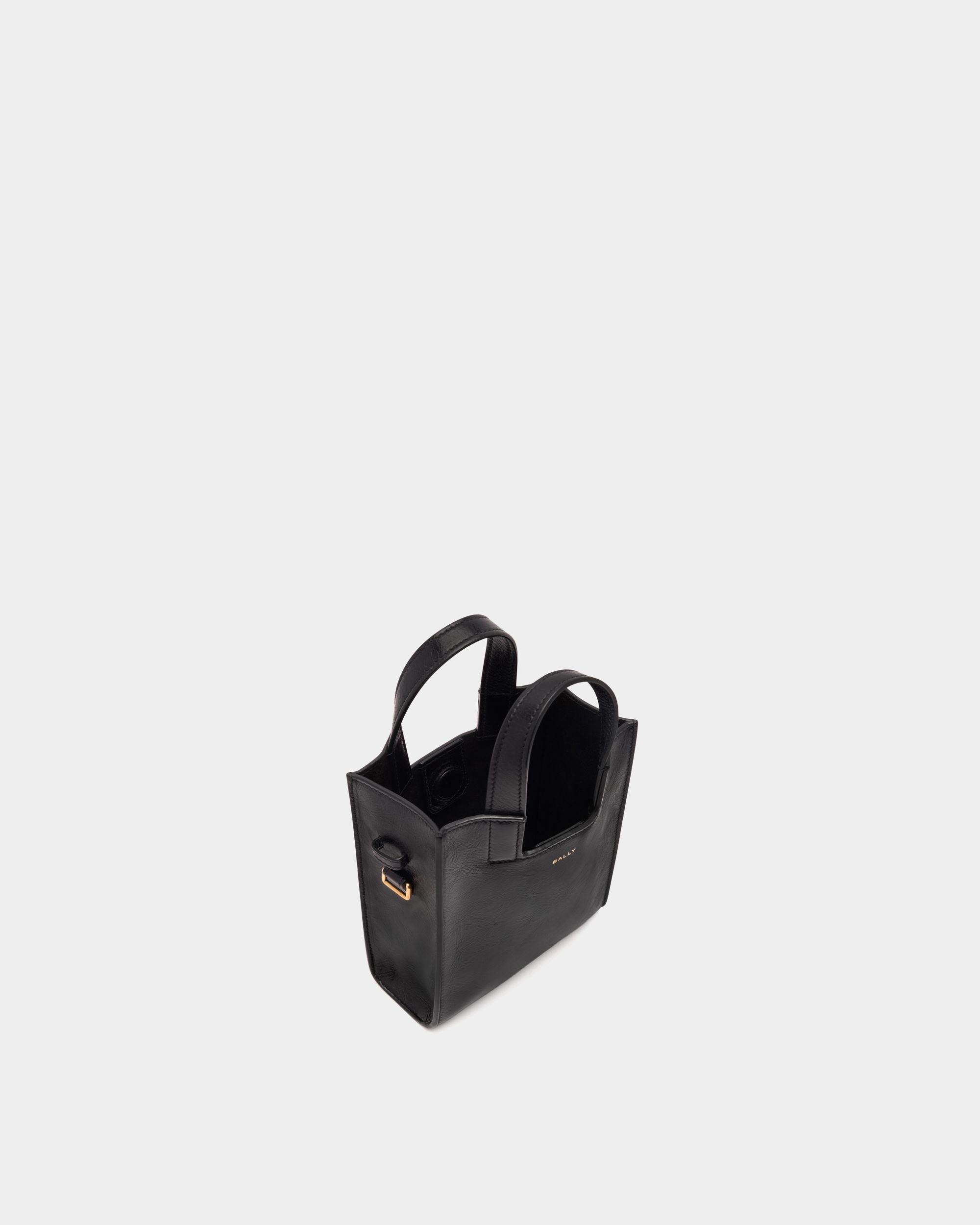 Easy Bally Small Tote Bag in Black Leather - Image 5