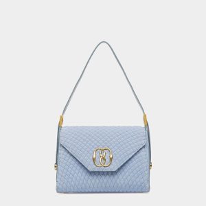 Emblem Top Handle In Quilted Suede