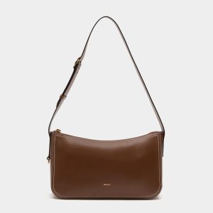 Easy Bally Shoulder Bag in Brown Leather