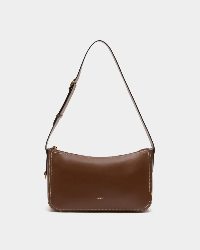 Easy Bally Shoulder Bag in Brown Leather