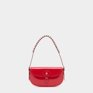 Beckett Small Shoulder Bag in Red Brushed Leather