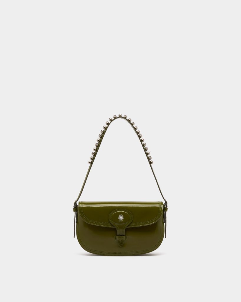 Beckett Small Shoulder Bag in Matcha Green Brushed Leather