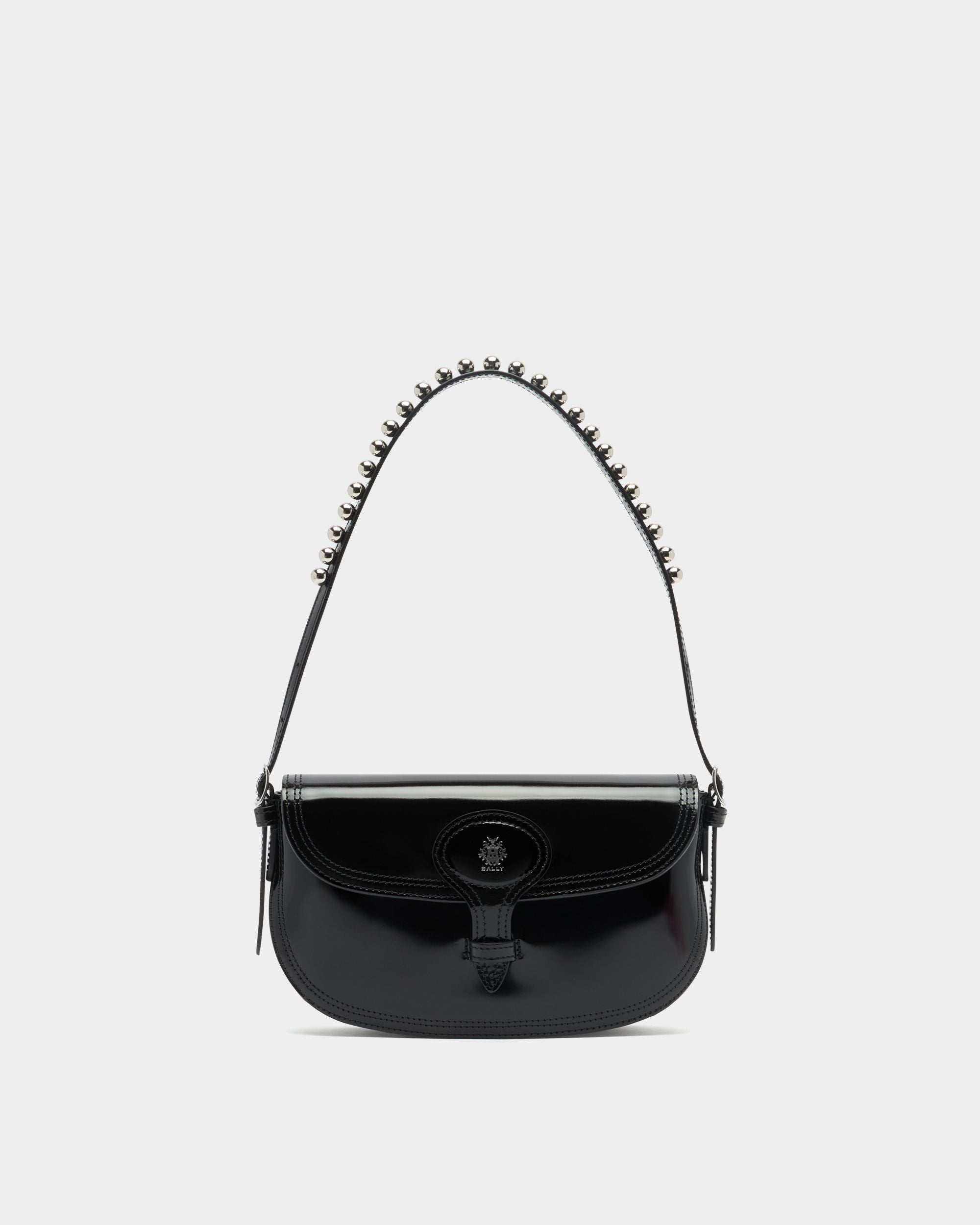 Beckett Small Shoulder Bag in Black Brushed Leather