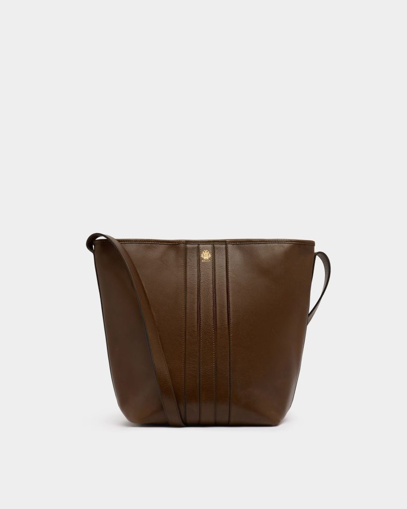 Signature Bucket Bag in Brown Leather