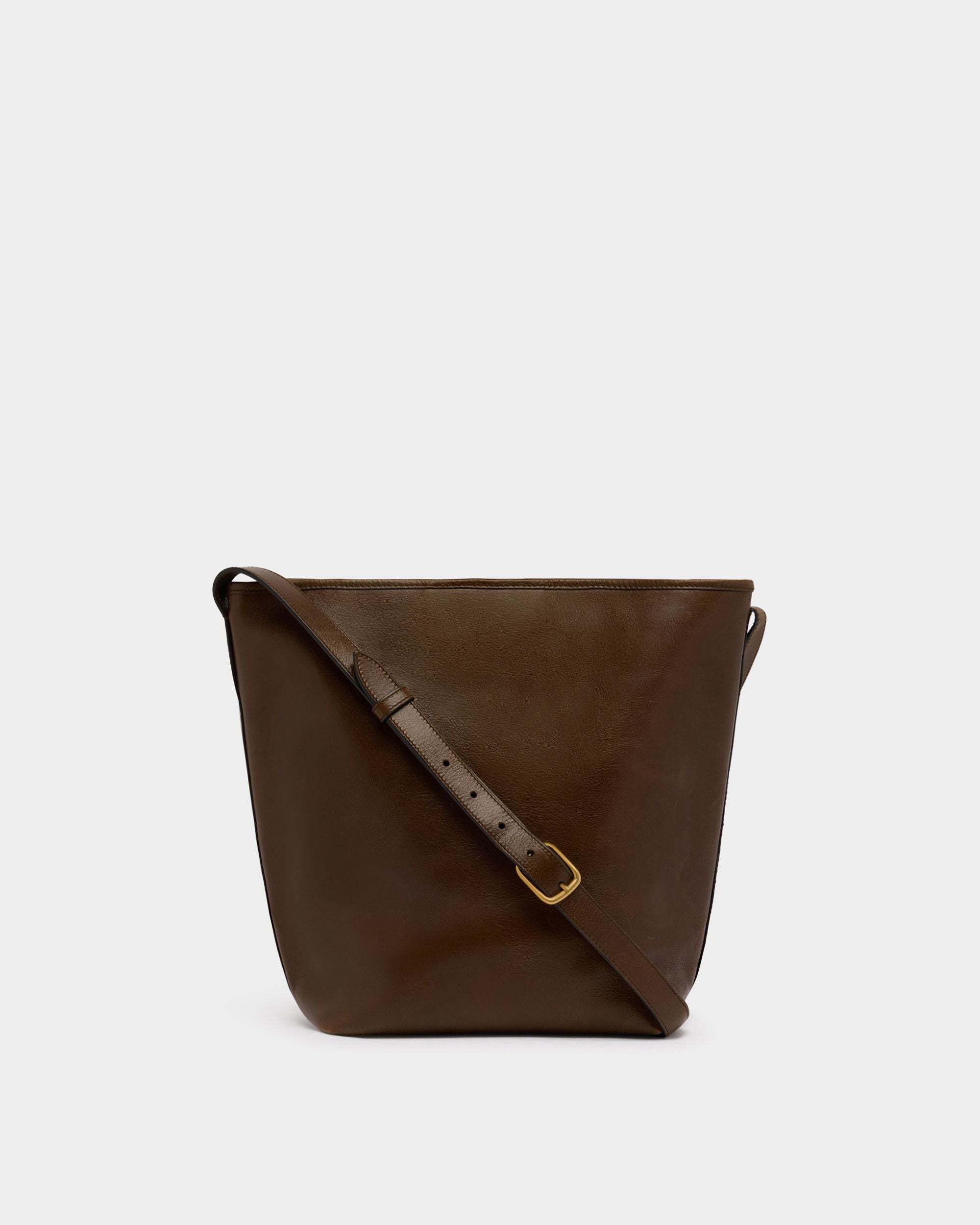 Signature Bucket Bag in Brown Leather - Image 3