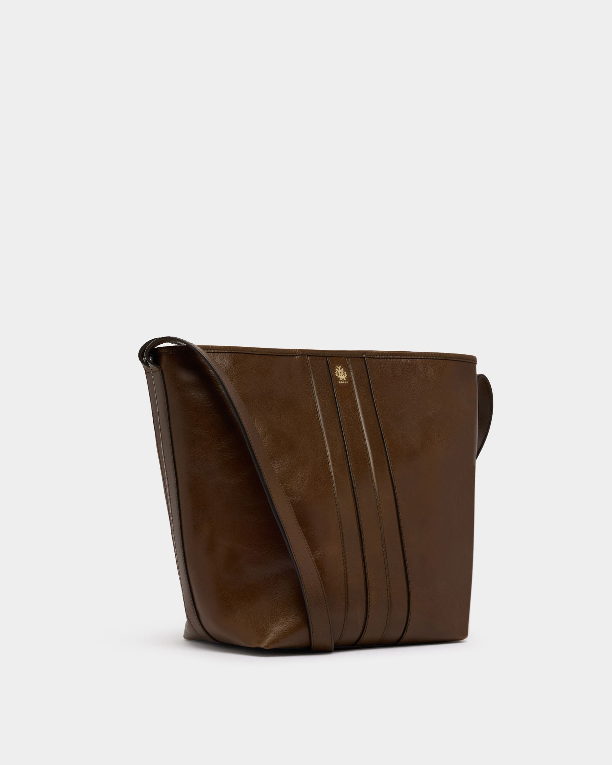 Signature Bucket Bag in Brown Leather - Image 4