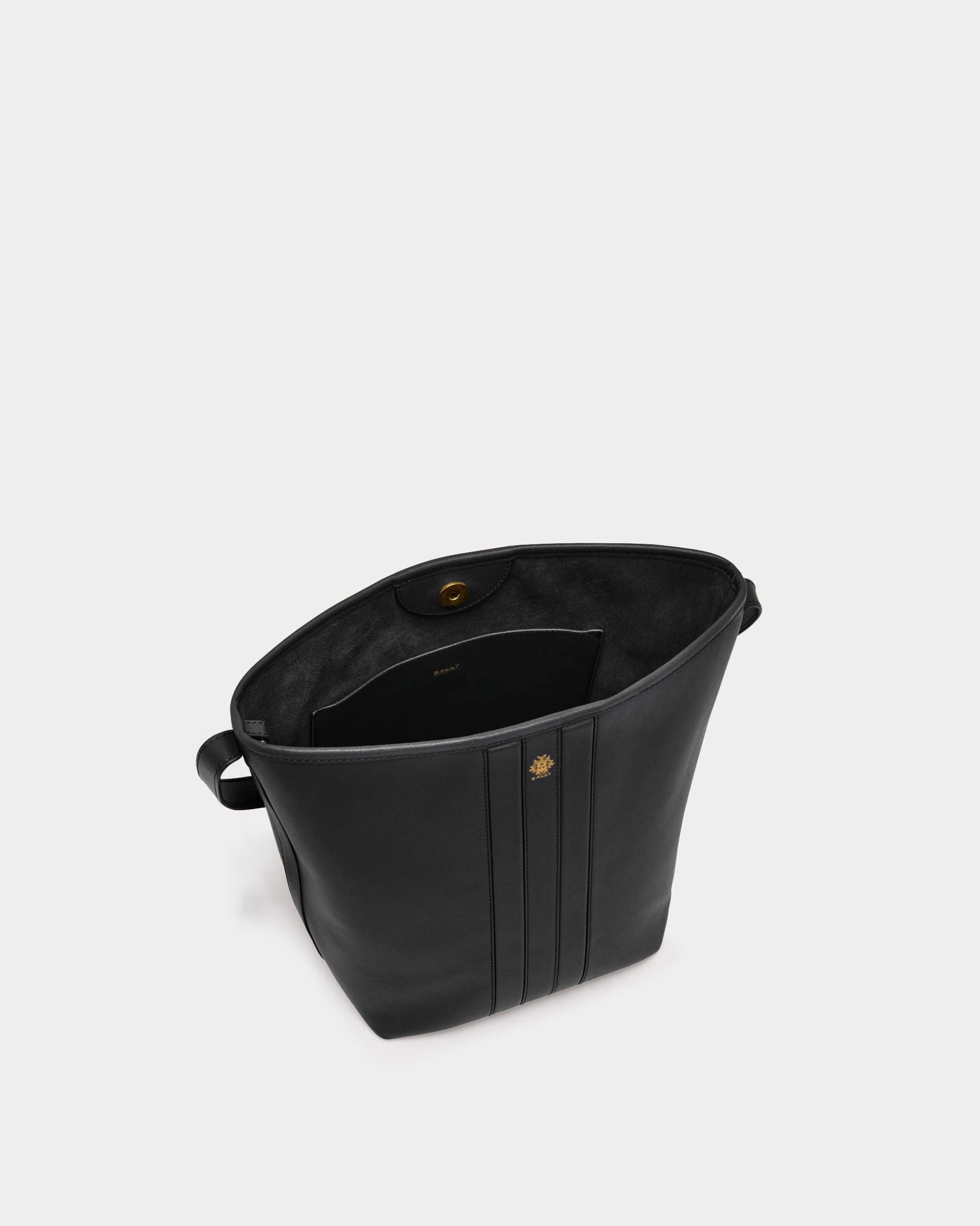 Beckett Bucket Bag in Black Leather - Image 5