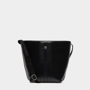 Signature Bucket Bag in Black Leather