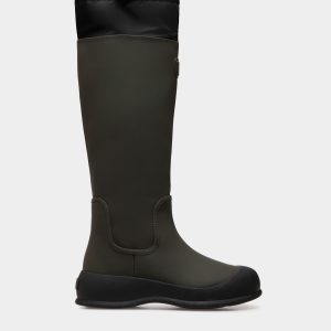 Frei Boot in Military Green Rubberized Leather