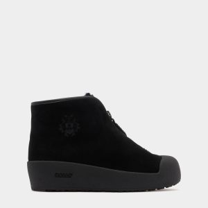 Bally Curling Bootie in Black Suede