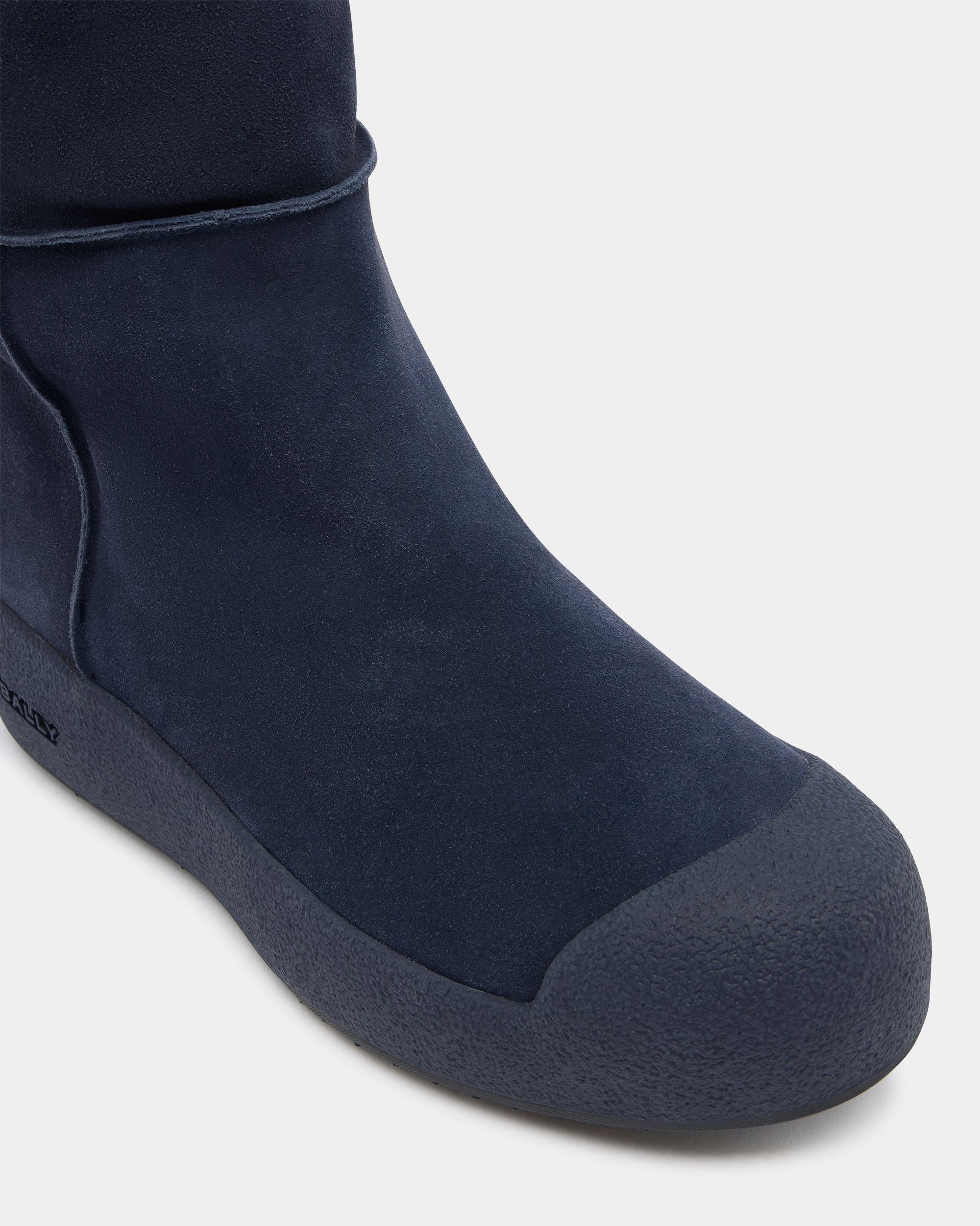 Bally Curling Over-the-knee Boot in Navy Blue Suede - Image 5