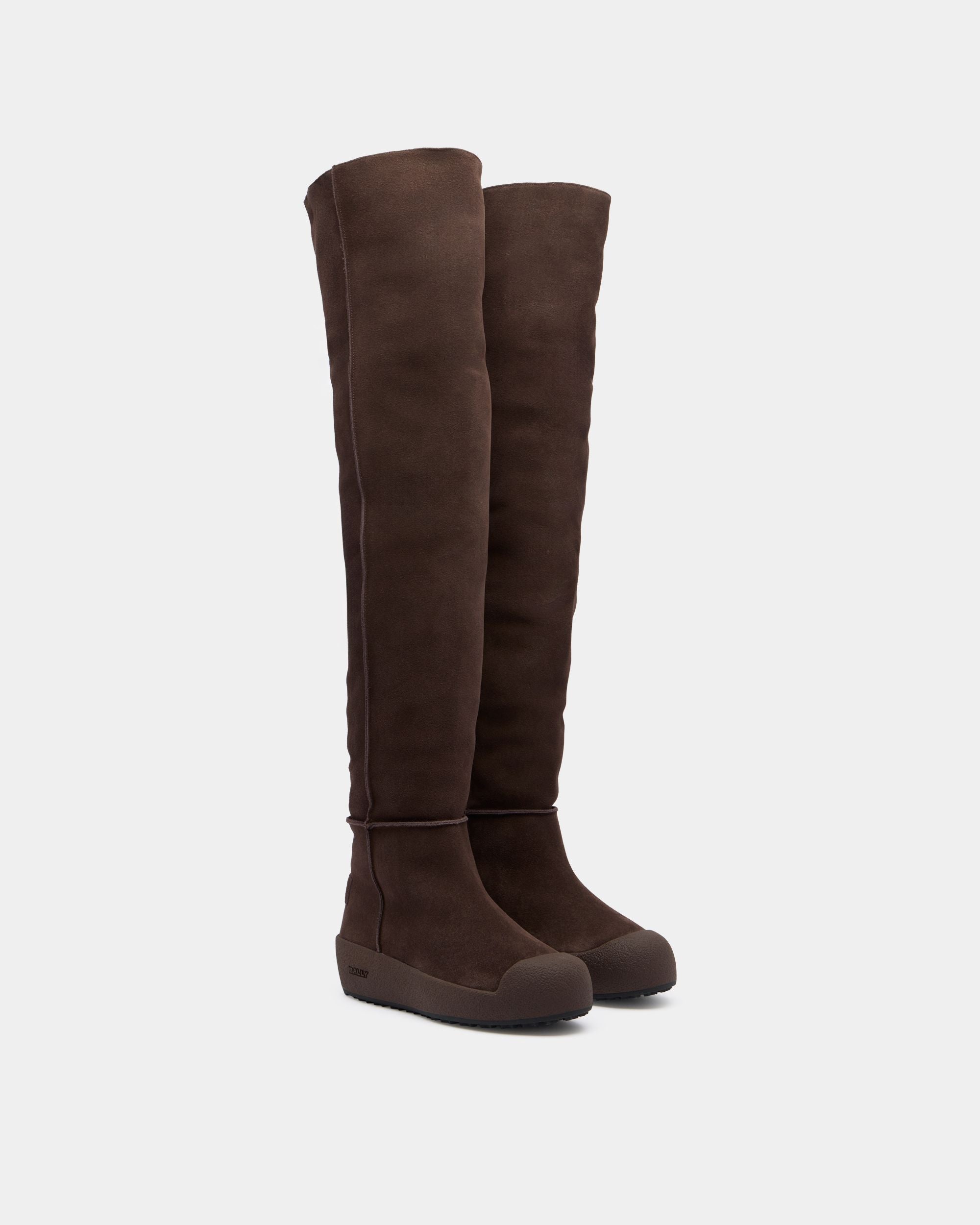 Bally Curling Over-the-knee Boot in Ebano Suede - Image 2