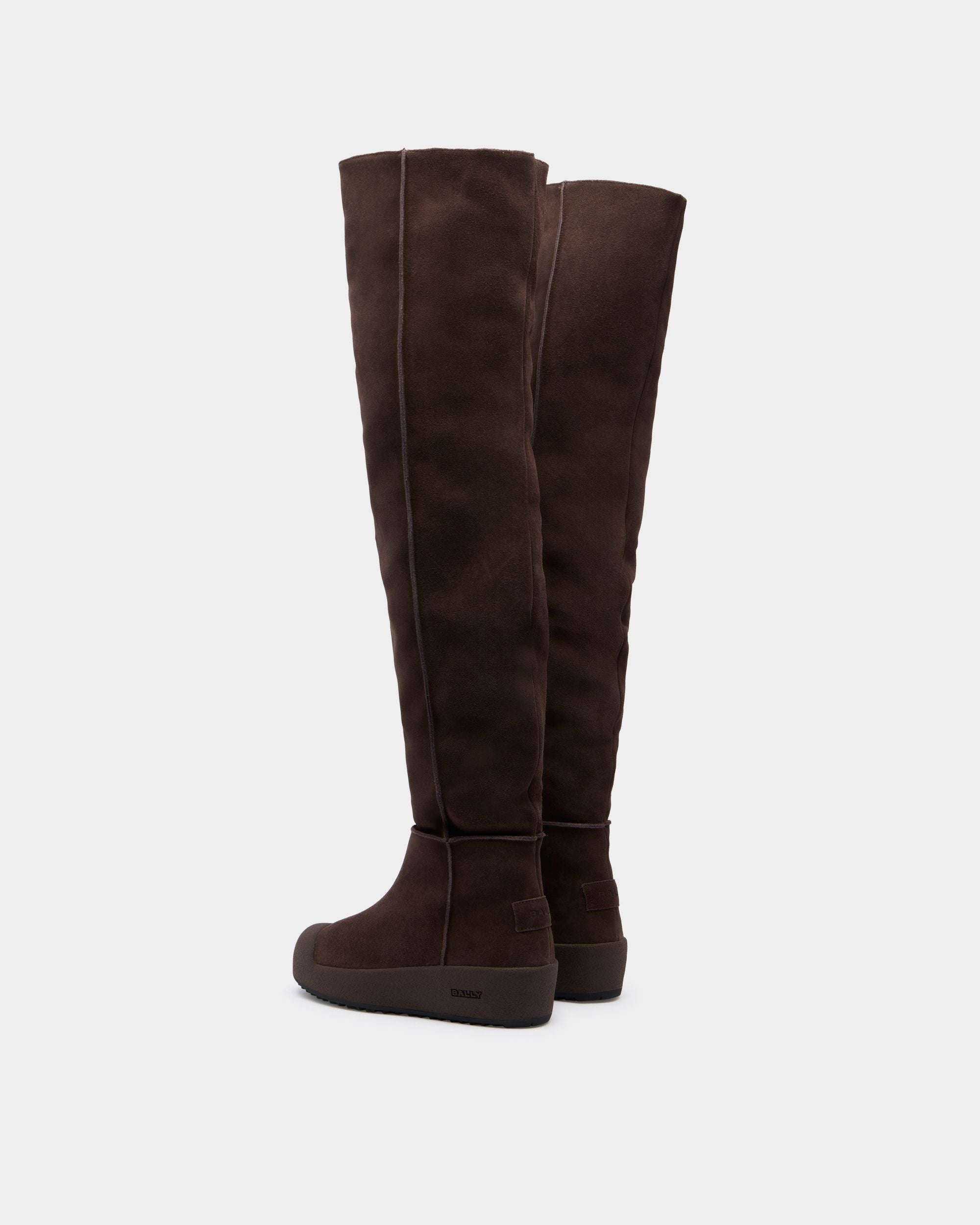 Bally Curling Over-the-knee Boot in Ebano Suede - Image 3