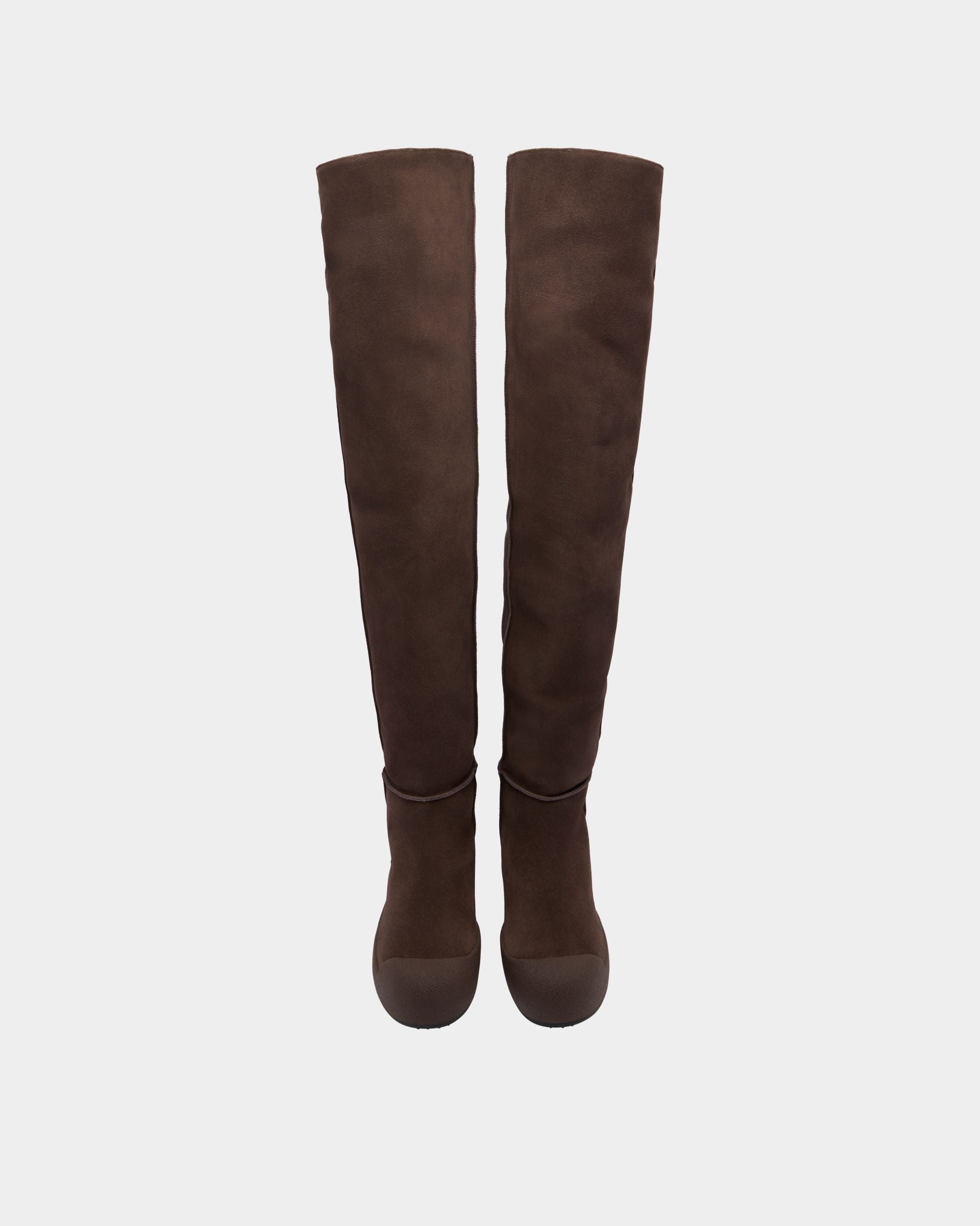 Bally Curling Over-the-knee Boot in Ebano Suede - Image 4