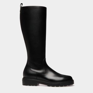 Gusto Long Boot in Black Leather