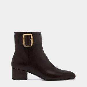 Bally Boucle Bootie in Brown Leather